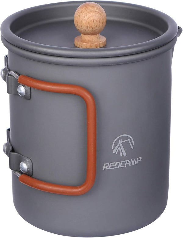 REDCAMP 600Ml Aluminium Camping Coffee Pot with Cup, Lightweight Camping Cup Coffee Mug for Outdoor Cooking Backpacking Hiking