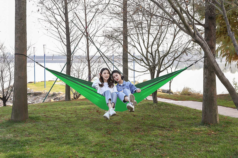 SWTMERRY Double Camping Hammock Lightweight Parachute Nylon | Portable Hammocks with Tree Straps | Hammock 2 Person Heavy Duty | Hammock Backpacking for Camping, Backyard, Hiking, Beach