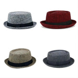 Cotton Sun Protection Top Hat for Men Simple and Retro Jazz Hat Outdoor Hip-Hop Street Dance Hat