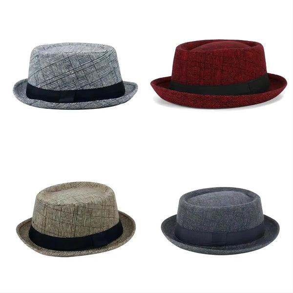 Cotton Sun Protection Top Hat for Men Simple and Retro Jazz Hat Outdoor Hip-Hop Street Dance Hat