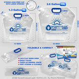 Waterstoragecube Premium Collapsible Water Container Bag, BPA Free Food Grade Clear Plastic Storage Jug for Camping Hiking Backpack Emergency, No-Leak Freezable Foldable Water Bottle 1.3/2.6 Gallon