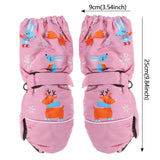 Children Winter Rabbit Gloves Baby Girls Waterproof Windproof Snow Gloves Kids Boy Thick Warm Ski Mitten for 2-6 Years Old