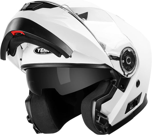 YEMA Modular Motorcycle Helmets, DOT Approved Full Face Motorcycle Helmet with Flip up Dual Visor, Helmets for Adults Men Women Helmets for Street Scooter ATV E-Bike - YM-926
