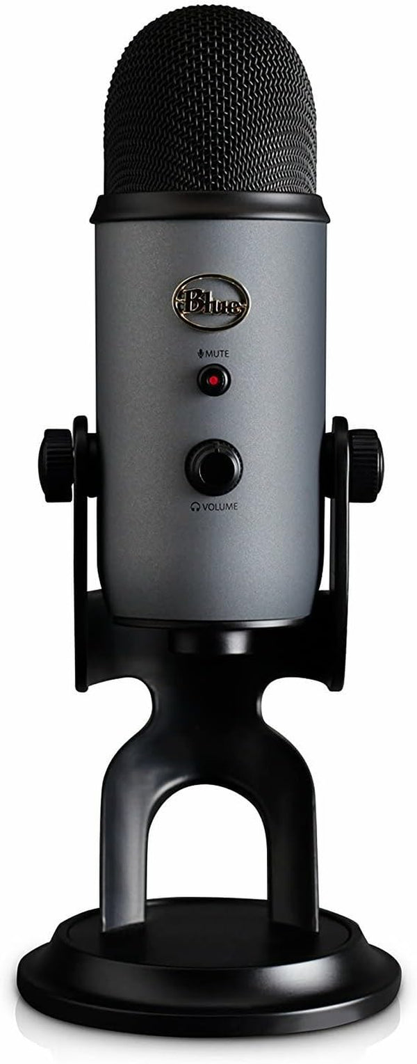 Blue Yeti USB Microphone for Recording, Streaming, Gaming, Podcasting on PC and Mac, Condenser Mic for Laptop or Computer with Blue VO!CE Effects, Adjustable Stand, Plug and Play - Slate