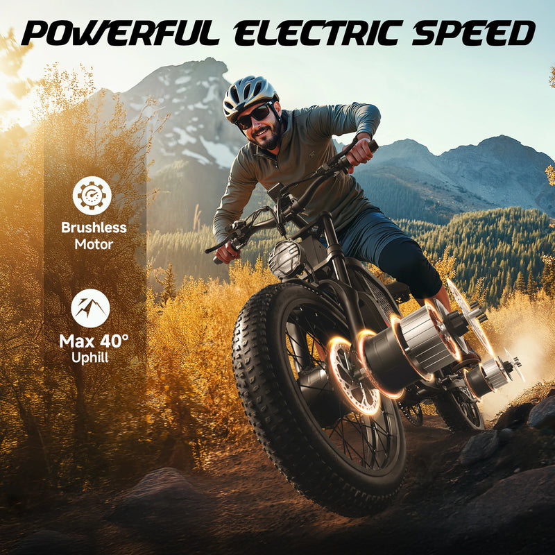 TIFGALOP F7 Electric Bicycle 2000W 52V 24AH Full Suspension Shock Absorption All Terrain Off-Road Hydraulic Disc Brakes Ebikes