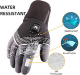 Electric Heated Gloves for Men Women with 3 Heating Levels Heated Gloves Touchscreen Waterproof Skiing Snowboarding Gloves