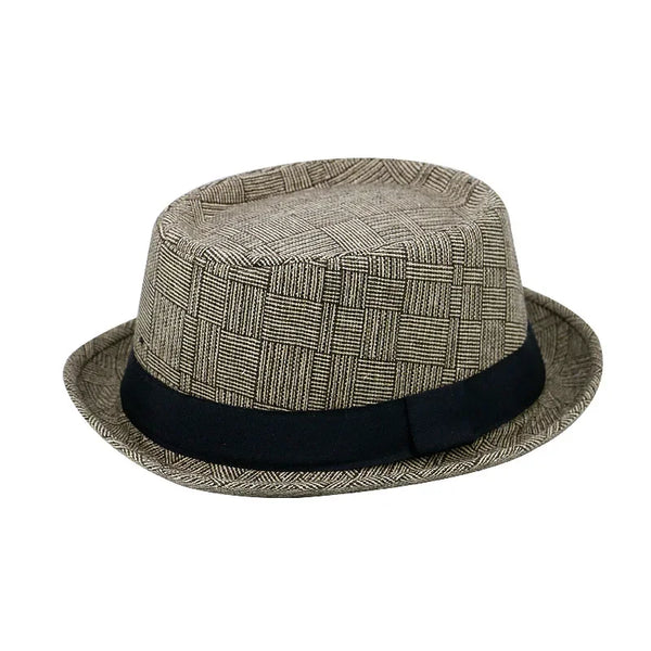 Cotton Sun Protection Top Hat for Men Simple and Retro Jazz Hat Outdoor Hip-Hop Street Dance Hat