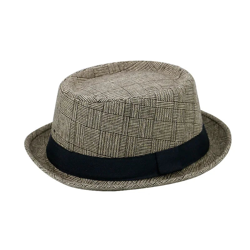 Cotton Sun Protection Top Hat for Men Simple and Retro Jazz Hat Outdoor Hip-Hop Street Dance Hat
