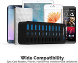 SABRENT 10-Port 60W USB 3.0 Hub with Individual Power Switches and Leds, Includes 60W 12V/5A Power Adapter (HB-BU10)