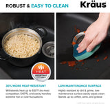 KRAUS Forteza 33-Inch Drop In/Undermount 50/50 Double Bowl Granite Kitchen Sink in Black, KGD-52BLACK