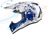 GLX GX623 Youth Atv/Dirt Bike Helmet Combo - Modern, Medium - DOT