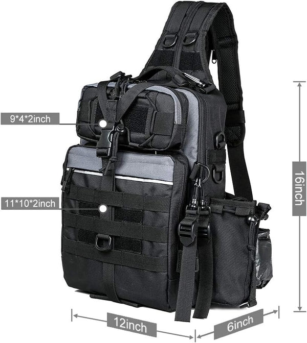 BLISSWILL Outdoor Tackle Bag - Large Water-Resistant Fishing Backpack