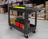 Maxworks 80855 500-Lb Utility Service PP Cart with Two Trays and Wheels 30 Inch X 16 Inch Overall Dimensions