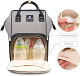 Hafmall Diaper Bag Backpack, Multifunctional Baby Diaper Bag with Stroller Hooks, Stylish Baby Bag for Mom Dad, Gray Black