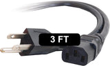 C2G 3FT Replacement AC Power Cord - Power Cable for Electronics, TV, Computer, Printer, Radio, Monitor, Samsung, Dell, Vizio, LG, Asus, Laptop and More (03129)