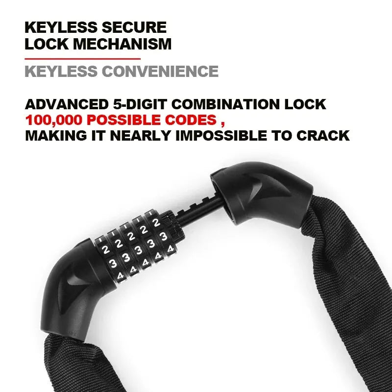 Xunting 74Cm Bicycle Lock Mountain MTB Road Bike Safety Anti-Theft Chain Lock Cycling Bicycle Accessories Bike Lock