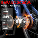 HX Q5 Ebikes 2000W Adults Electric Bike 57KM/H Electric Bicycle 27.5 Inch Removable Battery Electric E Bikes Mountain Ebike
