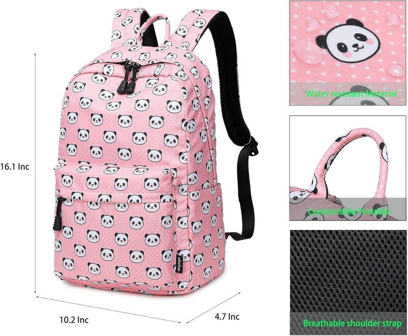 Abshoo Lightweight Cute Panda Backpacks for Girls School Backpacks with Lunch Bag (Panda Pink Set)