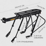 HONGYEA Bike Cargo Rack 220 Lbs Load Bike Rack Full Quick Release Universal Adjustable, Aluminum Alloy Waterproof Bike Luggage Rear Rack, Bicycle Rear Rack for MTB, Ebikes, Road Bike