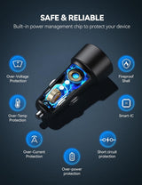 TECKNET USB C Car Charger [2Pack], 48W 2-Port Cigarette Lighter Fast Chargering, PD&QC3.0 USBC Car Charger Adapter Compatible with Iphone 16/15 Plus/15/14/13 Galaxy