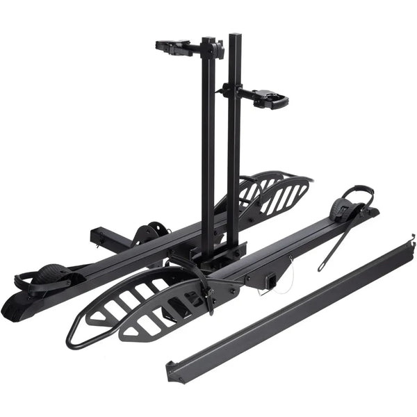 Cyberrack E2 Hitch 2 Ebike Rack with Ramp, 200 Lbs Capacity Electric Bike Carrier Foldable Platform Mount, up to 5-Inch Fat Tire