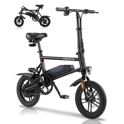 14" Folding Electric Bike for Adults Teens, 500W 36/7.8 AH, Pedal-Assist, Commuter Cruiser City E Bike
