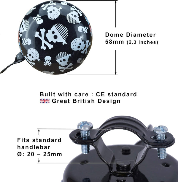 Kiddimoto Bike Bells for Kids| Premium Bicycle Bell for Kids, Boys, Girls and Adults with Loud Melodious Sound | Bicycle Horn for Road Bike, Mountain Bike, Bicycle, Scooter, MTB, BMX