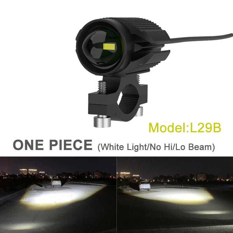 15W Super Bright Tri-Model Motorcycle LED Headlight W/ Mini Projector Lens Car ATV Driving Foglight Auxiliary Spotlight