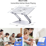 Laptop Stand, Laptop Riser with Heat-Vent to Elevate Laptop, Adjustable Ergonomic Computer Stand Holder for Laptop, Compatible with Macbook, Air, Pro All Laptops 10-17" (Silver)