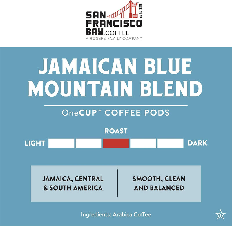 San Francisco Bay Compostable Coffee Pods - Jamaica Blue Mountain Blend (80 Ct) K Cup Compatible Including Keurig 2.0, Medium Roast