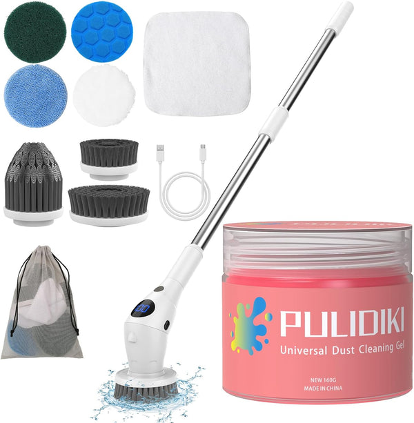 PULIDIKI Universal Cleaning Gel, Electric Spin Scrubber for Cleaning Home, Office, Car
