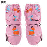 Children Winter Rabbit Gloves Baby Girls Waterproof Windproof Snow Gloves Kids Boy Thick Warm Ski Mitten for 2-6 Years Old