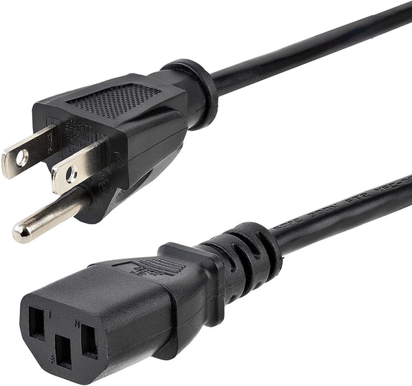 Startech.Com 25Ft (7.6M) Computer Power Cord, NEMA 5-15P to C13, 10A 125V, 18AWG, Black Replacement AC Power Cord, Printer Power Cord, PC Power Supply Cable, Monitor Power Cable - UL Listed (PXT10125)