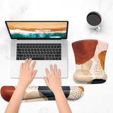 ITNRSIIET Mouse Pad Wrist Support Keyboard Wrist Rest Pad Ergonomic Mousepad Non-Slip Memory Foam Keyboard Pad Easy Typing Pain Relief Perfect for PC Laptop Gaming Office, Abstract Art Style
