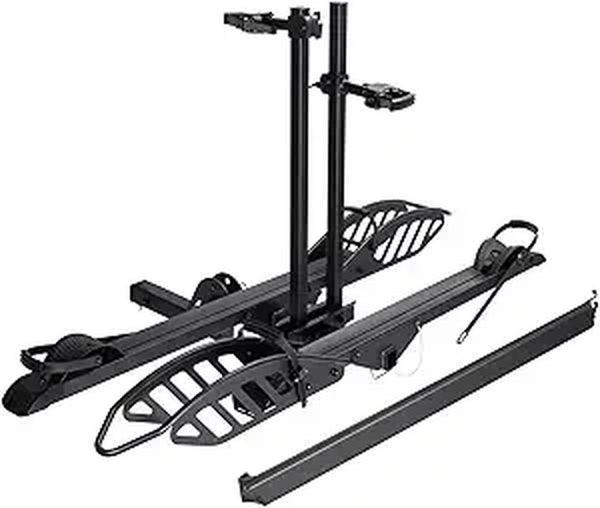 Cyberrack E2 Hitch 2 Ebike Rack with Ramp, 200 Lbs Capacity Electric Bike Carrier Foldable Platform Mount, up to 5-Inch Fat Tire