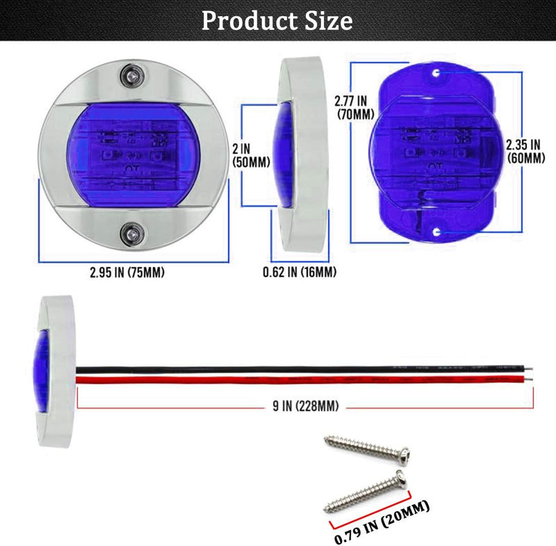 Boaton LED Night Fishing Lights - Courtesy, Deck, Navigation Lights for Boats (Blue)