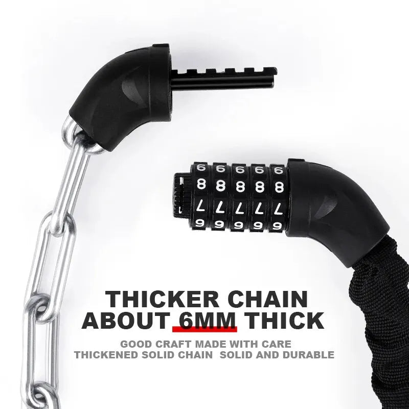 Xunting 74Cm Bicycle Lock Mountain MTB Road Bike Safety Anti-Theft Chain Lock Cycling Bicycle Accessories Bike Lock
