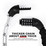 Xunting 74Cm Bicycle Lock Mountain MTB Road Bike Safety Anti-Theft Chain Lock Cycling Bicycle Accessories Bike Lock