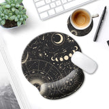 HOPONY Ergonomic Wrist Support Gel Mouse Pad, Wrist Rest Comfortable Computer Mouse Pad for Laptop, Pain Relief, Non-Slip Rubber Base,Moon Phase