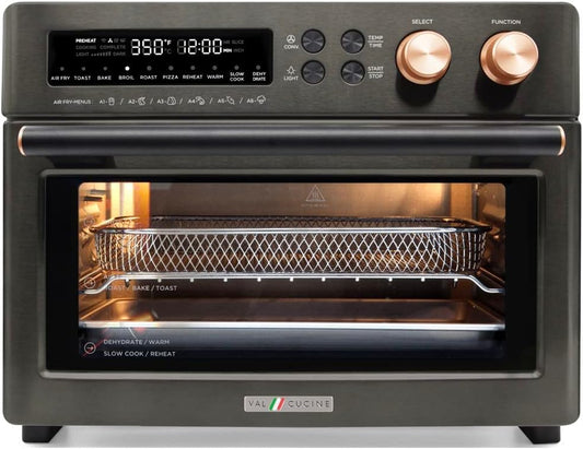 VAL CUCINE 26.3 QT/25 L Extra-Large Smart Air Fryer Toaster Oven, 10-In-1 Convection Countertop Oven Combination (Black Matte Stainless Steel)
