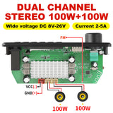 NEW 200W Amplifier Bluetooth DIY MP3 WAV Decoder Board DC 12V 100W Wireless Car USB MP3 Player TF Card Slot USB FM with Mic
