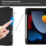 Procase Smart Case for Ipad 10.2 (9Th Gen 2021/ 8Th Gen 2020 / 7Th Gen 2019) with Pencil Holder and Soft TPU Back Cover, Slim Steady Stand Protective Case for 10.2" Ipad -Black