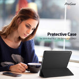 Procase Smart Case for Ipad 10.2 (9Th Gen 2021/ 8Th Gen 2020 / 7Th Gen 2019) with Pencil Holder and Soft TPU Back Cover, Slim Steady Stand Protective Case for 10.2" Ipad -Black