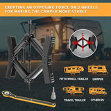 Camper Wheel Chock Stabilizer 2 Sets, Double Speed Heavy Duty Truck RV Tire Scissor Locking X Chock, Camper Accessories for Travel Trailers Tire Chalks, anti Rust Coating, Fit for 3.5” to 12”
