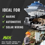 4 Post Power Distribution Block Bus Bar with Cover - Made in the USA - 250 Amp Rating - Marine, Automotive, and Solar Wiring - Set of 2 (5/16")