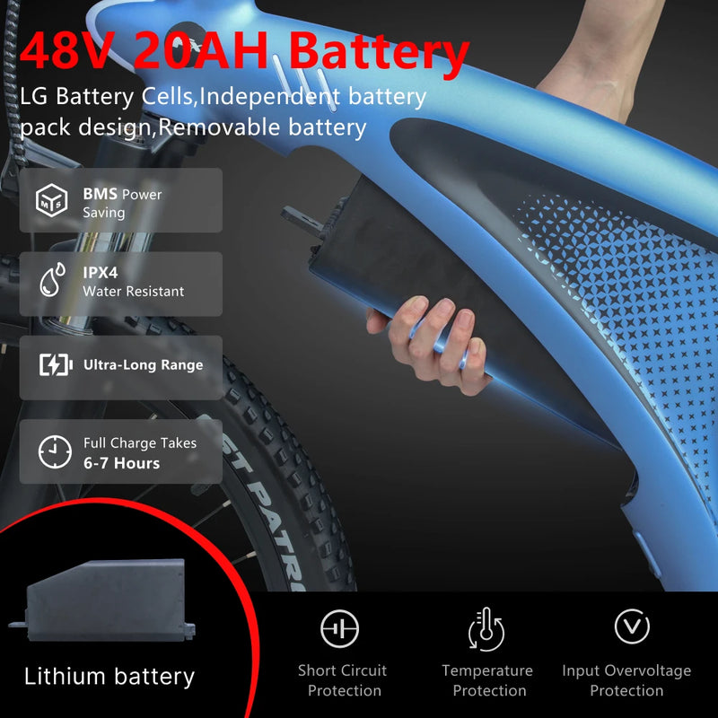 HX Q5 Ebikes 2000W Adults Electric Bike 57KM/H Electric Bicycle 27.5 Inch Removable Battery Electric E Bikes Mountain Ebike