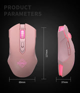 FIRSTBLOOD ONLY GAME. AJ52 Watcher RGB Gaming Mouse, Programmable 7 Buttons, Ergonomic LED Backlit USB Gamer Mice Computer Laptop PC, for Windows Mac OS Linux, Pink