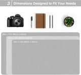 TOWWI Dual Sided Desk Pad, Large Desk Mat, Waterproof Desk Blotter Protector Mouse Pad, Leather Desk Pad Large for Keyboard and Mouse (36" X 17", Gray/Sliver)