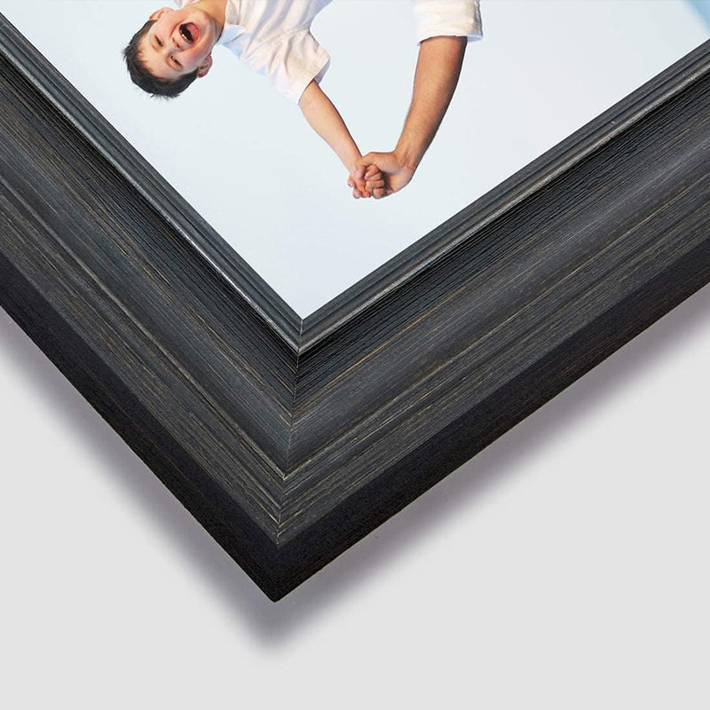 Lavie Home 8X10 Picture Frames (3 Pack, Black) Rustic Photo Frame Set with Tempered Glass for Wall Mount & Table Top Display
