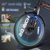 Foldable Electric Bike for Adults, Peak 750W Electric Mountain Bicycles, 20" * 2.4" Fat Tire Electric Bicycle, 375Wh 48V Removable Lithium-Ion Battery,Urban Commuter Ebike Man Woman UL2849